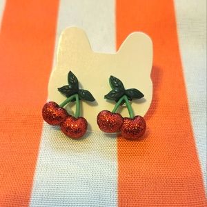 Handmade Kitschy Earrings- Cheery Cherries 🍒